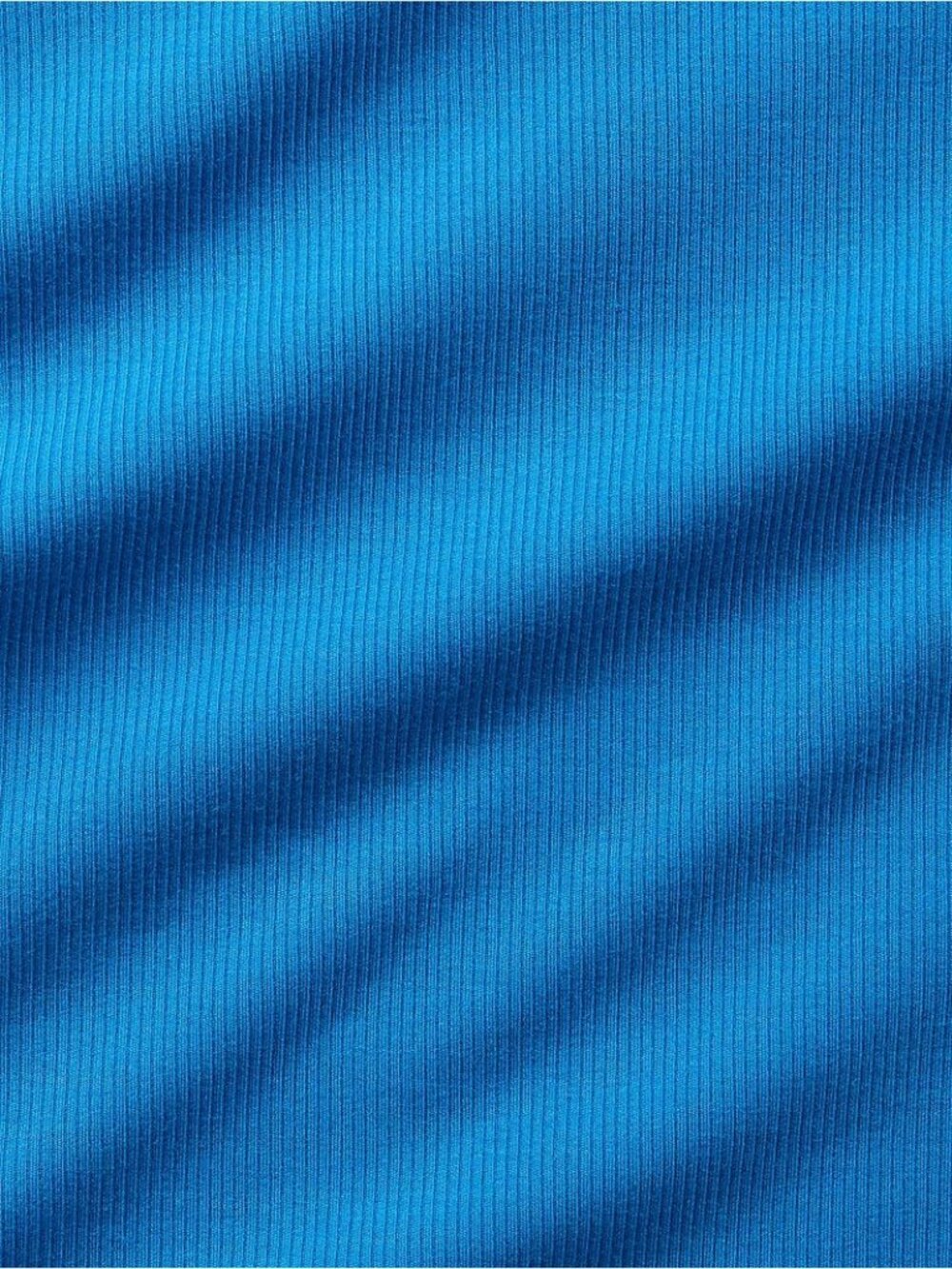 New Athleta M Signature Rib Crop Tee Breaker Blue Medium Regular - Picture 3 of 7
